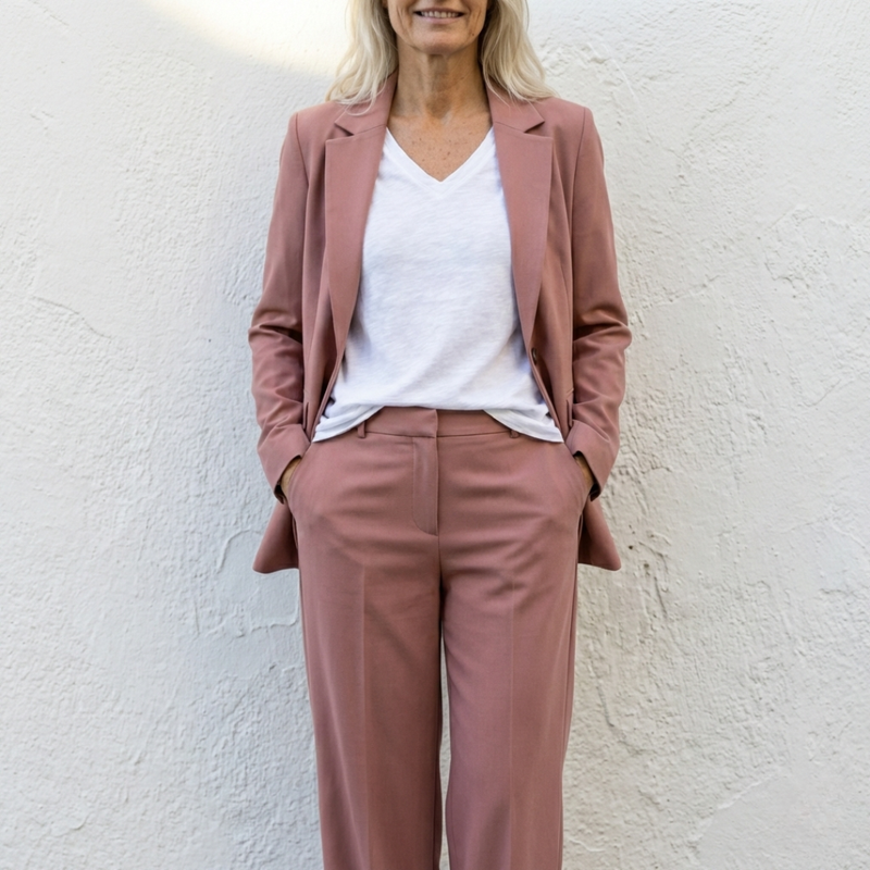 Elegant todelt sæt med blazer og bukser