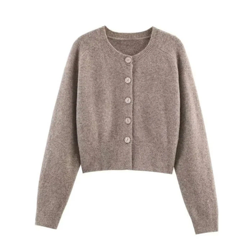 Colorblock cardigan i blandingstøj med japansk-koreansk stil
