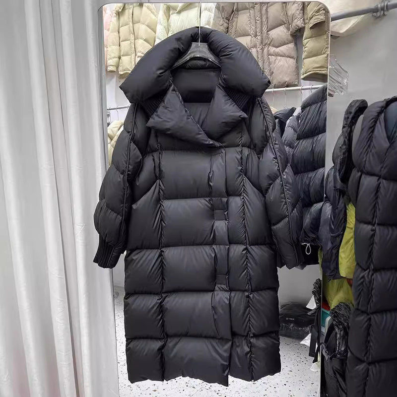 Ulratykt dunjakke i japansk-koreansk stil med løs fit