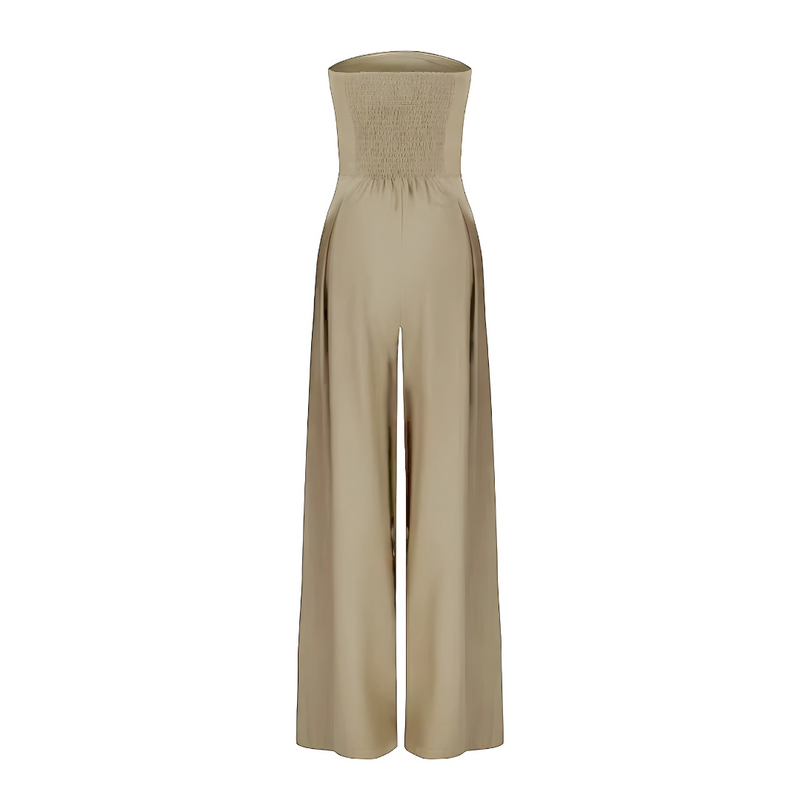 Ærmeløs jumpsuit med skulpturel pasform og korset-detalje