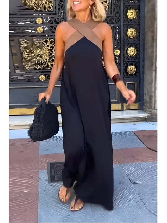 Elegant kjole med krydsdetalje